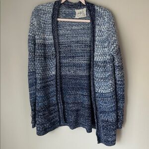 Anthropologie Angel of the North Blue Knit Cardigan Sweater